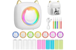 DWDHYEAN Imprimante Photo Portable, Mini Imprimante Photo Instantané sans Fil, Imprimante Thermique sans Fil BT Imprimante Mobile, Imprimante pour Photos Liste (G)