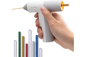 HOTO Pistola de Silicona Caliente,Pistola Pegamento Caliente Calentamiento Rápido 30S, 3000mAh Batería Recargable por USB-C,Con 40PCS Barras,Para Bricolaje Arte,Empaques,Reparaciones y en El Hogar