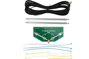 SOCOBETA Antena estéreo V‑Dipolo de disipación de calor de alta eficiencia 100% nuevo aceptador interior antena telescópica para radio doméstica