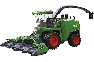 Amewi 22595 RC rozdrabniacz polowy z ugryzieniem kukurydzy, światłem i dźwiękiem, 1:24 RTR z pilotem zdalnego sterowania, akumulatorem, kablem do ładowania, zielono-żółta