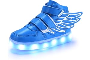 PADGENE Chaussures Enfants Garçon Fille Basket LED Lumineuse 7 Couleurs Clignotants USB Rechargeable Securité Mode Haut Dessus Taille