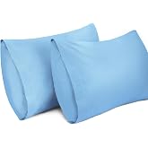 Lirex 2 Packs Pillow Covers, 100% Cotton Breathable Pillow Covers (20" x 36", Sky Blue)