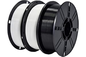 iBOSS PLA + filament 1,75 mm, biały + czarny, PLA Plus, filament do druku 3D, 3 kg, Reel PLA+, tolerancja dokładności +/- 0,02 mm, do drukarek 3D i długopisów 3D