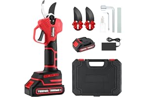 TEENO Sécateur Électrique Sans Fil Brushless,1 * 2000mAh Batteries,Professionnel Sécateur Lame Convient Pour Les Jardins, Les Branches