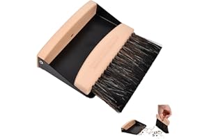 Rapidbok Set Balai de Table Et Pelle à Poussière, Mini Balai Et Balayette, Brosse de Table Magnétique En Bois, Petit Set de Nettoyage de Table Pour Nettoyer Les Tables, La Poussière Et La Saleté