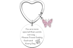 SDOFY Safe Travels Gift Travelling Gifts Travel Gifts for Women Flight Attendant Gifts Galentines Day Gifts Travel Safely Each and Every Day Keyring