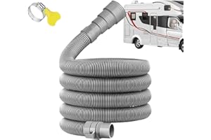 GENERISCH Verdickung Abwasserschlauch Wohnwagen 2/5/10M, Abwasserschlauch Wohnmobil Mit Verstellbarem Adapter, Ablaufschlauch für Waschmaschine Geschirrspüler, für Wohnmobils und Campingwagen (10M)