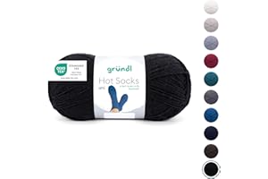 Gründl Wolle Hot Socks uni 100, Sockenwolle/Sockengarn 4-fach 1 Knäuel 100 g / 420 m (75% Schurwolle (superwash), 25% Polyamid)
