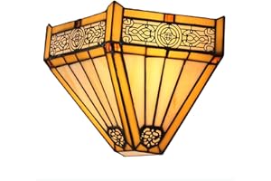 WDBZTJ Applique Murale Style Tiffany, Lampe Murale Led En Vitrail, Ampoule E26, Veilleuse Vintage Pour Lampe De Chevet De Couloir De Salle De Bain De Chambre À Coucher, 30X20cm,D