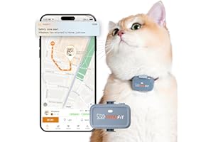 Pawfit Lite for Cats 4g GPS Tracker | Ultra-Small (<18g) Design | Real-Time Tracking | Activity Monitoring | Location History | Unlimited Range | Safety Collar Included | Lilac grey