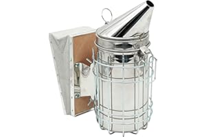 IPHUNGO Farm & Ranch Stainless Steel Beekeeping Smoker with Heat Shield, Bee Hive Smoker Beekeeping Equipment for Beekeeper tools
