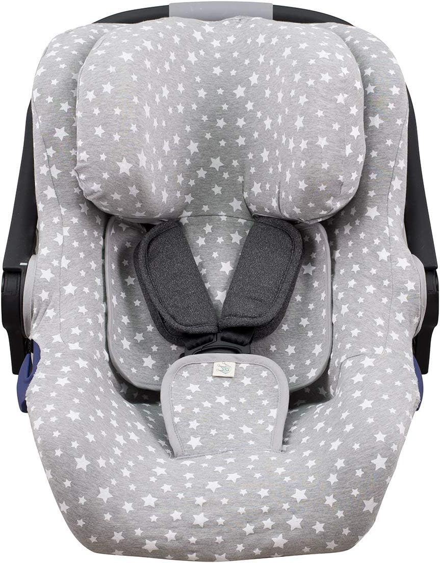 JYOKO KIDS Funda de Algodón para Silla Portabebé Compatible con Concord Neo y Jane Koos (White Star)