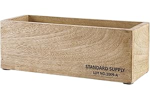 BUTLERS Holzkasten 28x11cm aus Mangoholz quer – STANDARD SUPPLY | robuste Aufbewahrungsbox für Küche, Bad oder Schreibtisch im Natur-Look