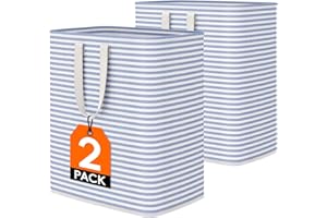 ‎LIFEWIT Lifewit 100L Wolnostojący Kosz na Pranie, Składany Wodoodporny Duży Kosz na Pranie z Łatwymi do Przenoszenia Uchwytami na Ubrania, Ręczniki, Zabawki, Niebieski, 2 Paczki