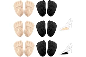 SPACMIRRORS CAREOR Lot de 6 paires de coussinets métatarsiens pour avant-pied - Antidérapants et confortables - Semelles à talons hauts pour sandales et talons - Pour homme et femme