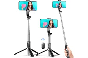 SELFIESHOW Perche Selfie, 360° Rotation Selfie Stick Mini Trépied Bâton Selfie Wireless Extensible Télescopique Monopode Réglable avec Télécommande Amovible & Support Stable pour iPhone, Samsung, Huawei