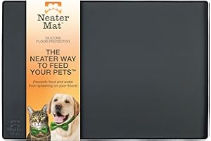 Neater Pet Brands Neater Mat - Tappetino impermeabile in silicone per animali domestici, protegge i pavimenti da cibo e acqua (Nero Notte, 61 x 40,6 cm Silicone)