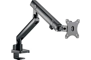 ‎ICY BOX ICY BOX Monitor Halterung für 1 Monitor bis 32 Zoll (bis 8kg, VESA 75x75/100x100), Monitorständer aus Stahl, Schwenk-& Neigbar, Befestigung auf Tischplatte/Tischkante, IB-MS313-T, Schwarz