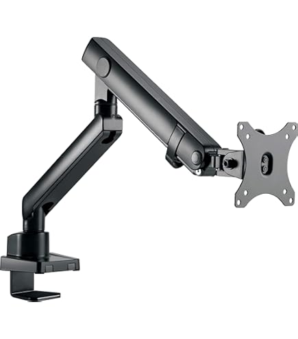 HALTERUNGSPROFI Office-GS812AEXW Monitorhouder, extra sterk, tot 27 kg tot 57 inch draagarm met gasdrukveer, led-lcd-monitoren, VESA 75 x 75, 100 x 100, 200 x 200 cm, wit