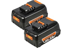 Aaiwtd 5000MAH für Worx Akku 20V 2Stück Ersatzakku Li-Ion Akku Wiederaufladbar für Worx 20V WA3556 WA3551 W3553 WA3572 WX390 WX176 WX178 WU268 WX166.4 WX372.1 WX800 WG259E