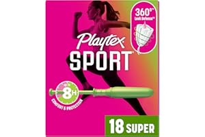 Playtex Sport Tampones con tecnología Flex-Fit, Super, sin perfume, 18 unidades (paquete de 2)