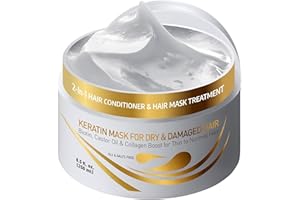 ‎VITAMINS HAIR COSMETICS Vitamins Haarmaske Keratin Haarkur Behandlung - Biotin, Castor Oil, Collagen Protein & Kokosöl Deep Conditioner für geschädigtes dünnes trockenes strapaziertes Haar