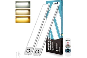 COTLEDL Unterbauleuchte Küche LED,2 Stück 72 LEDs Schrankbeleuchtung LED Bewegungssensor,3 Farbmodi Dimmbar,3000mAh Type-C Wiederaufladbare Magnetische Lichtleiste Under Cabinet Kitchen Lights