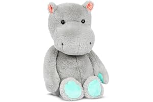 B. 62243469495 Battat Softies - pluszowy hipopotam - wypchane zwierzę, miękkie i szare hipopotam, nadające się do prania, zabawki dla niemowląt, małych dzieci, Happyhues, Gerry Grey, 0 miesięcy +