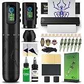 INKin INKflexo Tattoo Machine Complete Kit with 6 Strokes 2-4.2mm and 2 1600mAh Battery, Wireless Tattoo Machine Complete Tat