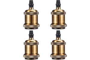Licperron Light Socket E26/ E27 Solid Bulb Socket Ceramics Lamp Holder Pendant Light Adaptor, 4 Pack, CE Reference NO. ZM10153