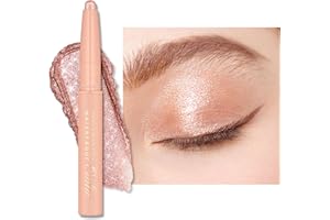 Oulac Sombra de Ojos en Barra Automático Rosa Acabado Brillante - Resistente al Agua y a Los Borrones, Dura 16 Horas+, Textura Cremosa y Sedosa, Vegano, WS02 Pink Rush