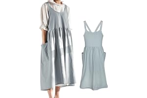 Small snail Schürzen Damen Weich Baumwolle Küche Kochen Schürze mit Taschen Japanischer Stil Kreuz Zurück Kochschürze Literatur Kunst Baggy Casual Latzschürze für Gartenarbeit Blumenladen