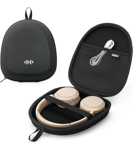 Housse Casque Audio Rigide Universelle - Étui Robuste Nylon Pour Sony MDR, Bose QC25, COWIN E7, Grado SR80, Protection Voyage Noir