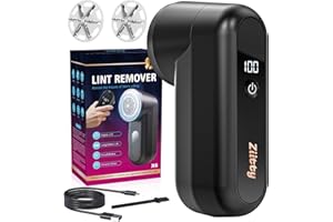 Ziitty Quitapelusas Electrico Quita Pelusas Ropa - Quita Bolas de la Ropa, Pantalla LCD, Carga por Type-C, 6 Hojas, Cuchilla de Quitapelusas Recargable Potente y Eficiente para Ropa y Muebles Negro