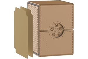MIXPOET Estuche para Cartas Magic MTG, Deck Box, Magnetic Flip Box con 2 Divider, Caja Cartas Se Adapta an hasta 110 TCG Tarjeta - Marrón