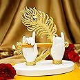 Ekhasa Lord Krishna Hands with Flute Idol | Krishna Flute Hand Statue | Krishnaji Divine Hands Idol with Flute and Peacock Feather | Krishna Statue for Car Dashboard, Living Room & Griha Pravesh Gift