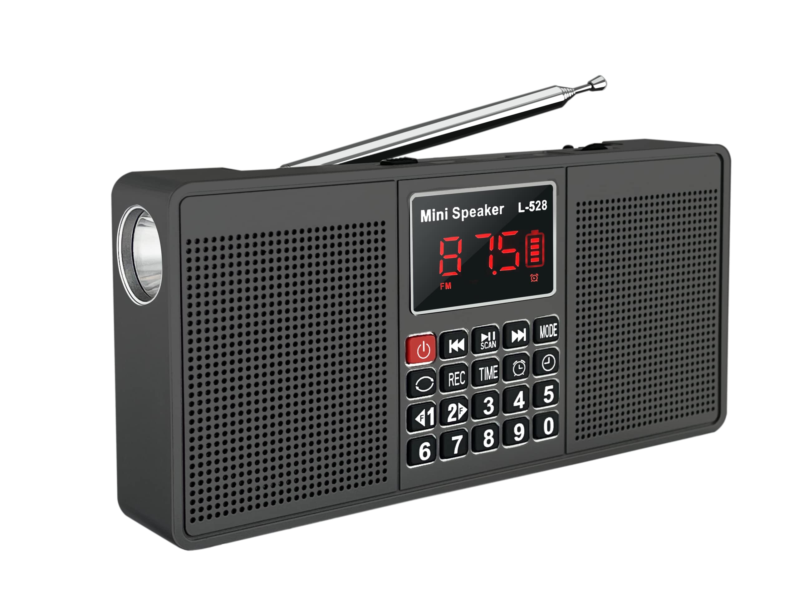 LETING Portable Radio with Bluetooth, Portable Am FM Radio with 2 3W Stereo Speakers, Portable Radio with Rechargeable Battery, Alarm Clock and Flashlight, Tape C and Am FM Radio (Gray) Grey