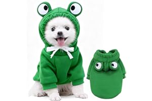 TENHCREEK Costume Natale Cane, Felpa Vestito Natale Cane,Interessante Cappuccio per Cani e Gatti, Costume Natales per Animali di Grossa, Media e Piccola Taglia, Costumes da Rana Caldo Adatto Cani Gatti L