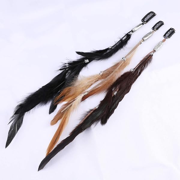 Set Bijoux Bohème MWOOT - Extensions Cheveux Plumes, Collier Cuir, Boucles D'Oreilles Attrape-Rêves
