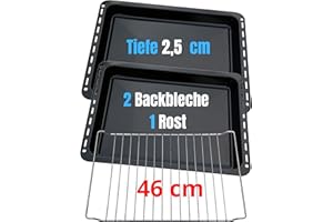 UD UNIQ DEALZ UNIQDEALZ 460x370x25 Lot de 2 plaques de cuisson 1 grille de cuisson pour Bosch / Siemens / Constructa / Neff n° 675876 et 662999 / Balay / Profilo / Samsung / Gorenje / Teka / Beko