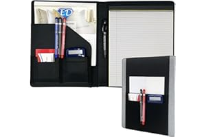 ED HARDY ED Smart Business A4 Padfolio Case Document Organizer Portfolio Handy Pockets & Card Slots Recycl Paper Notepad Conference Contractor Executive Folder Faux Leather & Fabric