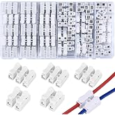 QOOSIKICC 65pcs Quick Spring Wire Connector, CH2/CH3 Terminal Block, Spring Clamp Connector Terminals, for Connecting LED Lig