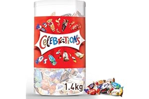 CELEBRATIONS - Grande boîte à partager avec assortiment de minis chocolats SNICKERS, TWIX, MARS, MALTESERS, BOUNTY et autres pour Halloween- 1,435kg