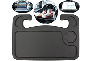 SPURTAR Toolwiz Universal Car Steering Wheel Tray Table, Two-Sided Design, Food and Laptop Holder, Car Mount, Portable Desk - Black