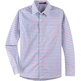 Spring&Gege Boys' Long Sleeve Plaid Poplin Dress