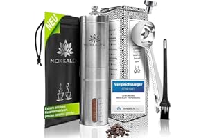 LÖWENKÖNIG MOKKALOV Macinacaffè Manuale, regoliable | Coffee Grinder in Acciaio Inossidabile (Inox) | Macinino da caffè Manuale - Facile da Usare e da Pulire