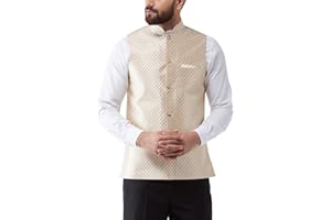 SOJANYA (Seit 1958) Herren Seidenmischung Selbstdesign Nehru Jacke