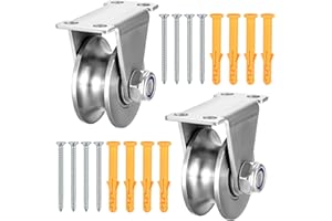 HMKESOTERIC Kółka do lin, 2 kółka obrotowe z rowkiem U, koło rewizyjne, dźwig podnoszący, rolka linowa, ciągnienie butelek, rolki linowe, kółka obciążeniowe do systemów trakcyjnych, bram rolkowych, odwróconych,