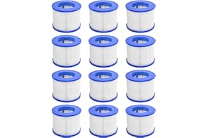CosySpa Replacement Whirlpool Filter | High Quality Filter Cartridge for Whirlpool Available as Standard or Screw-In | Single, 6 or 12 Sets (Set of 12, Single Screws)