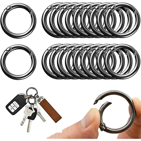 10 Anelli A O Con Molla 20mm - Tono Oro, Per Portachiavi E Borse